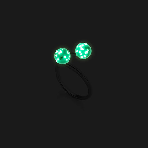 Ivory | .925 Sterling Silver | Firefly Glass | Infinity Helix Ring